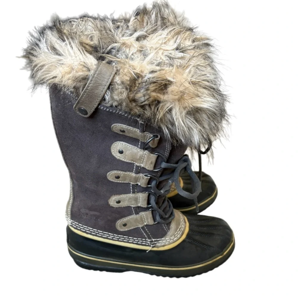 Sorel - Women's Joan of Arctic Boot - Size 6.5 - Gray Black & Tan -‎ Waterproof